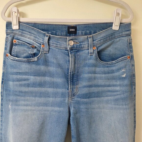 Edwin Bree High Rise Straight Leg Jeans In Reverie 29 - Picture 4 of 8